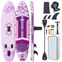 ZLX Paddle Gonflable Adulte 2 Place Stand up Paddle Gonflable avec Accessoires,Sup Board pour Les Adolescents et Les Adultes de Tous Les Niveaux de Compétence, Kayak/Bateau avec Siège